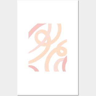 Abstract Lines_peach, blush, coral palette 2 Posters and Art
